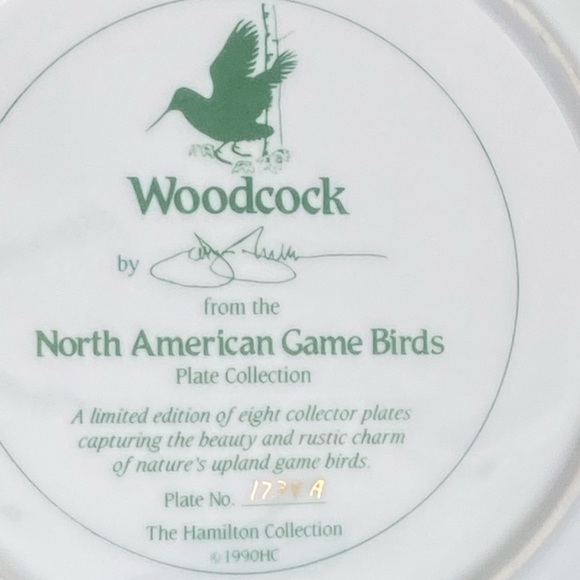 *SALE- PAIR of 9” numberedHamilton Collection Pheasant Plates, Beautiful! - Picture 4 of 7